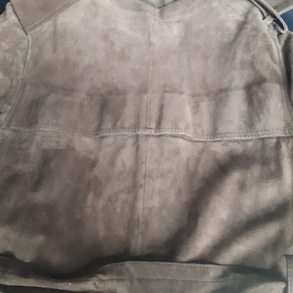 Vintage Aquascutum SZ S/M Rust Suede Men's Double Breasted Trench Coat - Picture 11 of 16